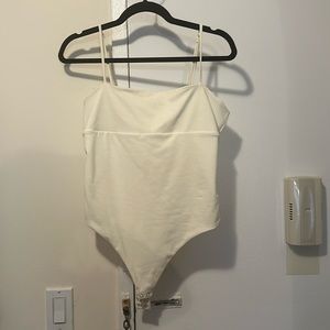 Pistola, off white/light cream bodysuit tank with cutout Large